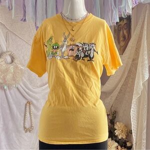 Looney Tunes Characters Graphic Yellow T Shirt
